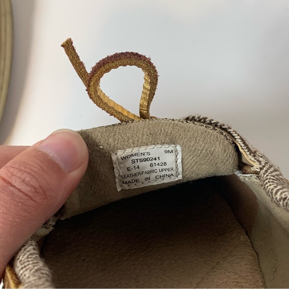 Sperry Angelfish Herringbone Gold Laces Boat Slip On Shoes Flats Women's 9M - Picture 3 of 4